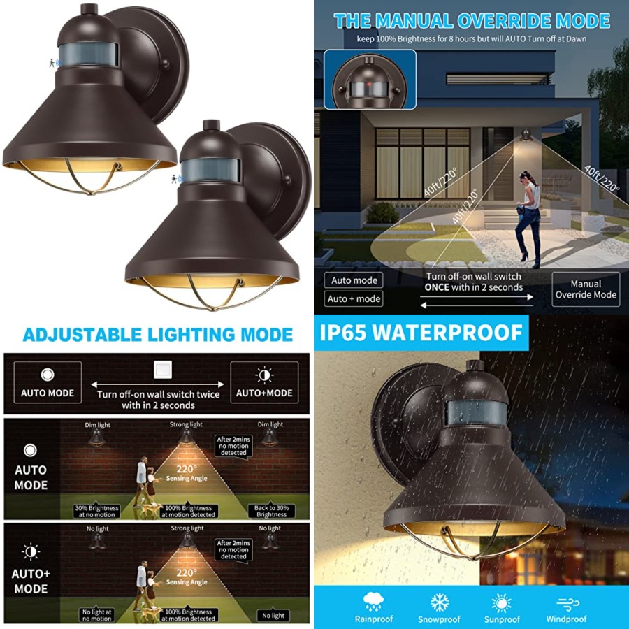 Motion Sensor Light - 2 Pack Motion Sensor Outdoor LED