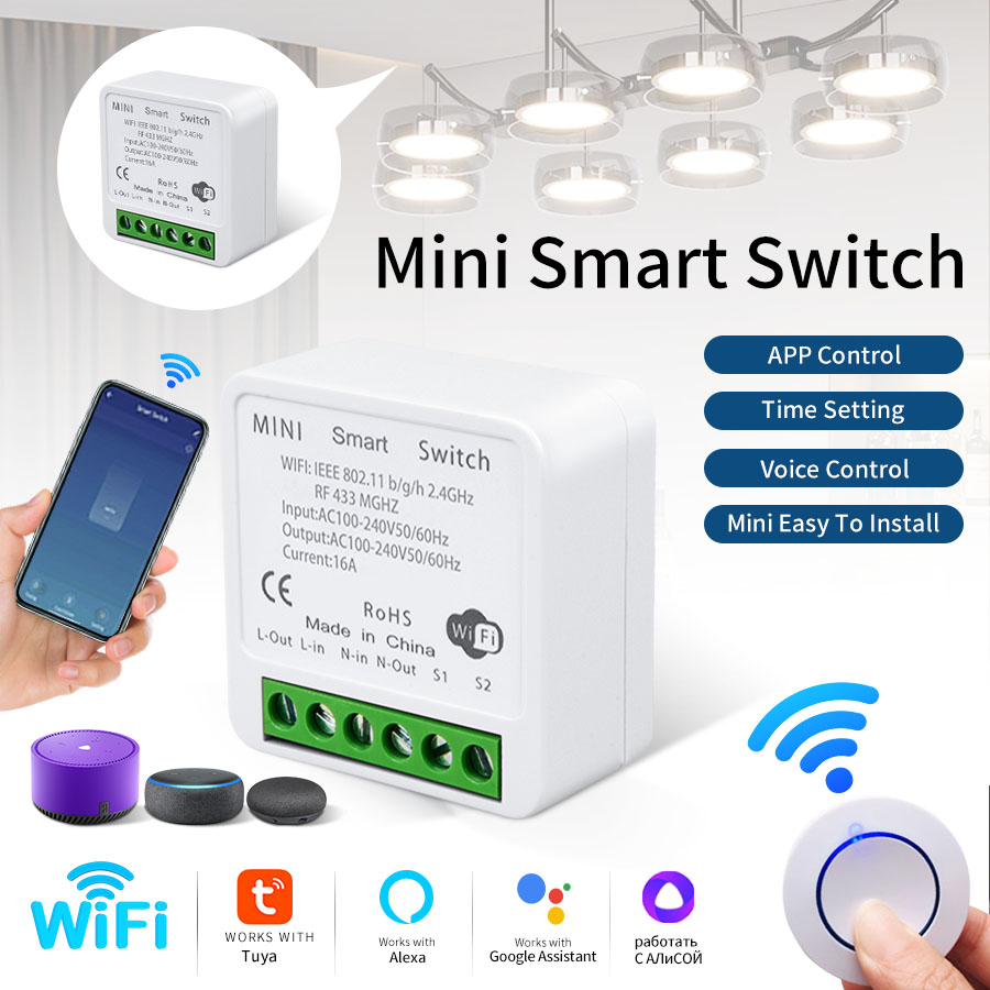 Smart Light Switch - RF433Mhz 16A/20A Tuya WiFi Smart Switch