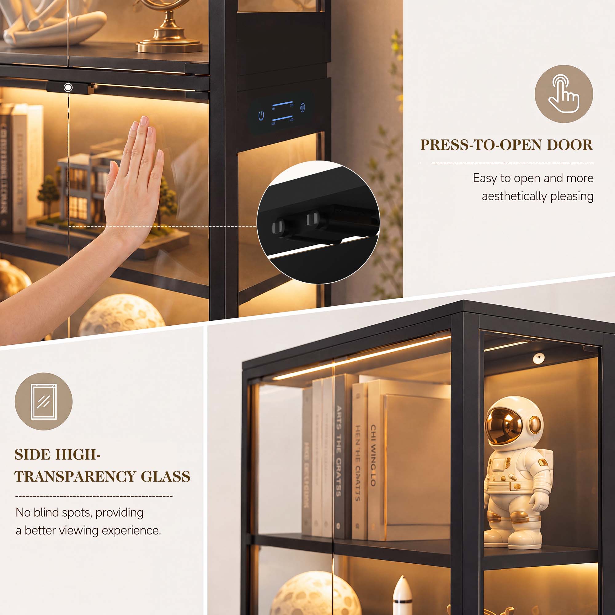 TCGBKAF 5‑Tier Display Cabinet - огляд і ціна Motion Sensor Light