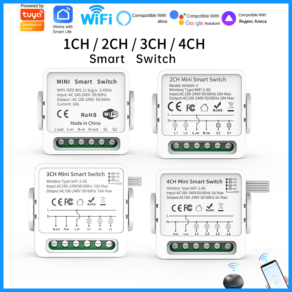 Tuya WiFi Smart Switch 1/2/3/4 - огляд і ціна Smart Home Project