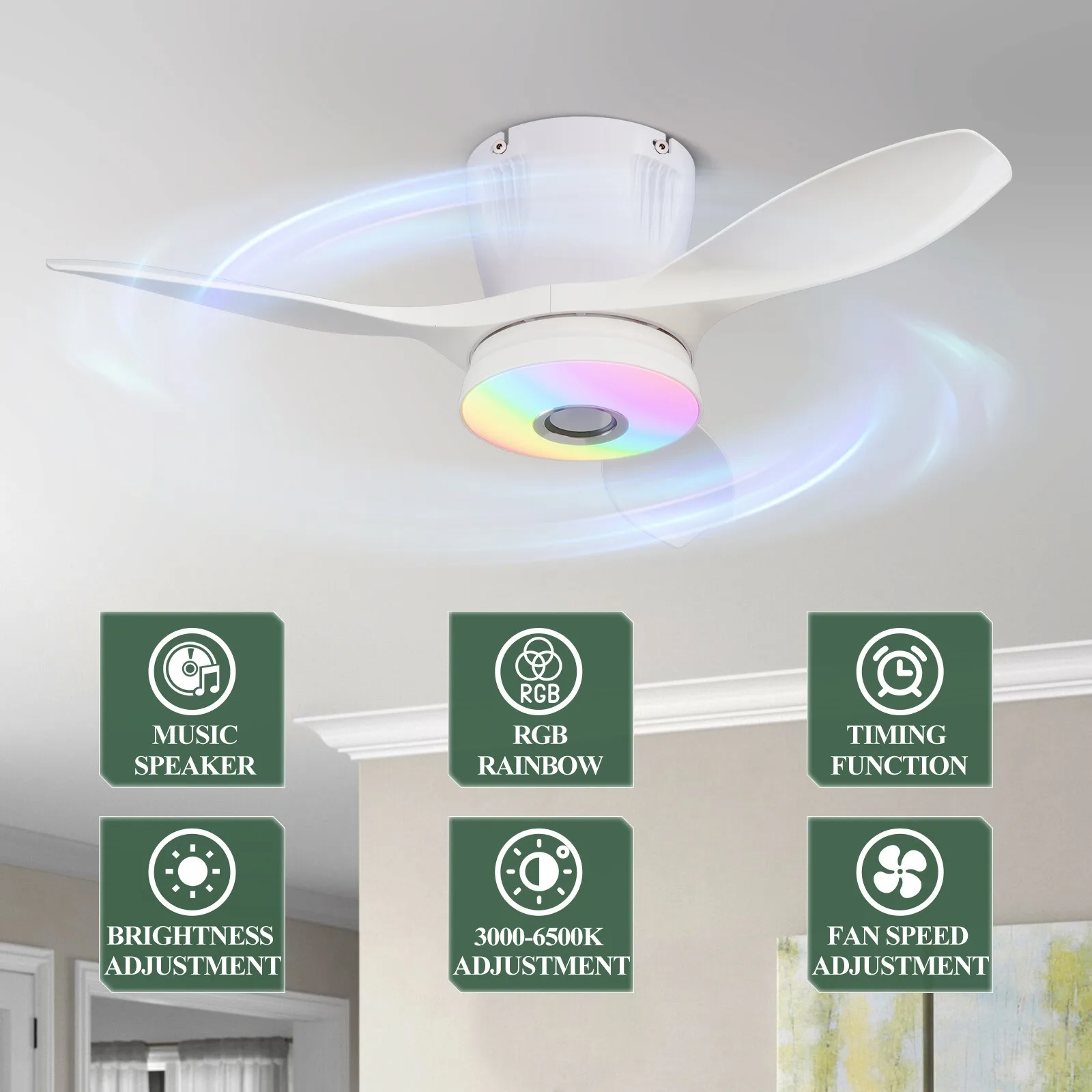 Modern RGB Music Intelligent C - огляд і ціна Smart Ceiling Fan