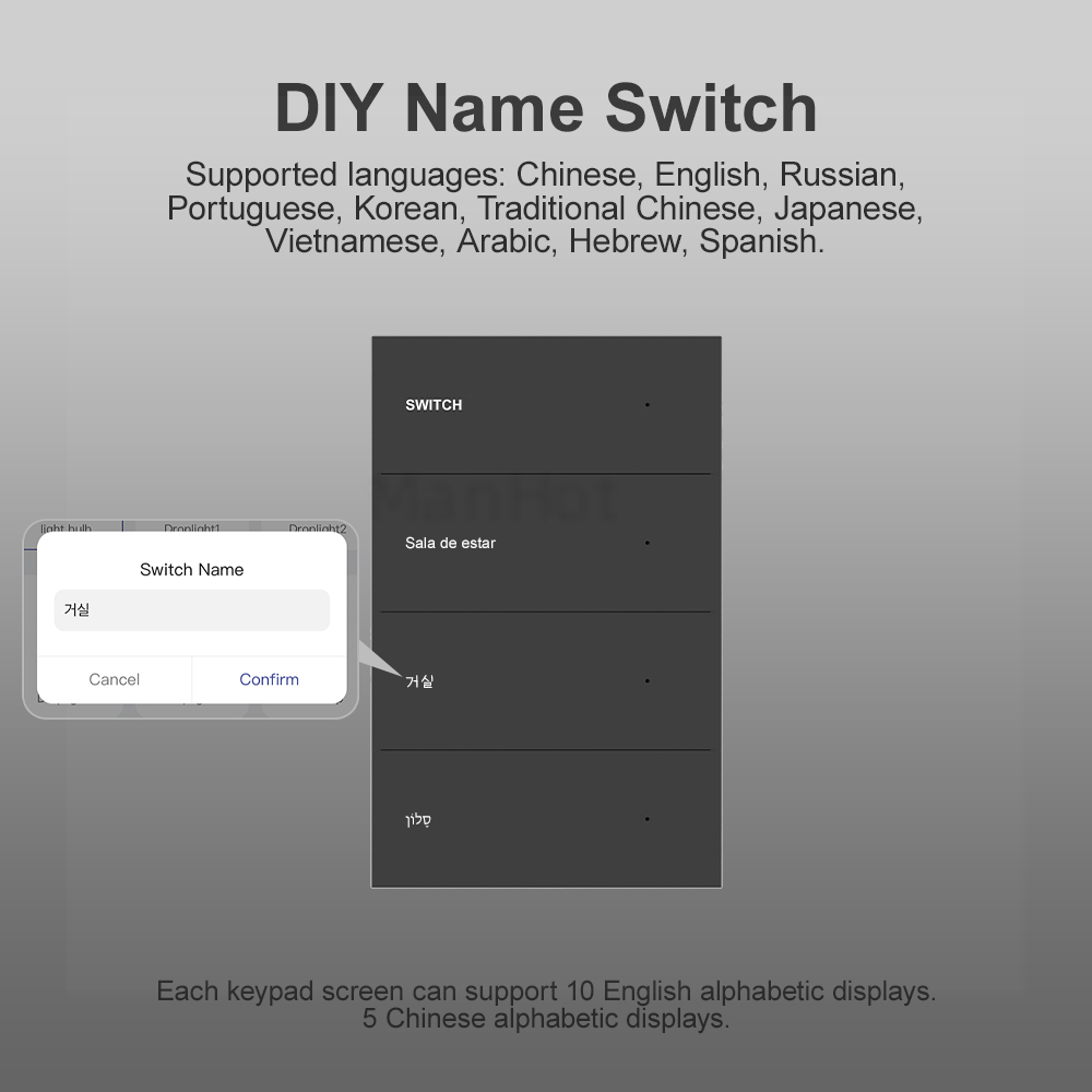 MANHOT WiFi Smart DIY Name Swi - огляд і ціна Smart Light Switch