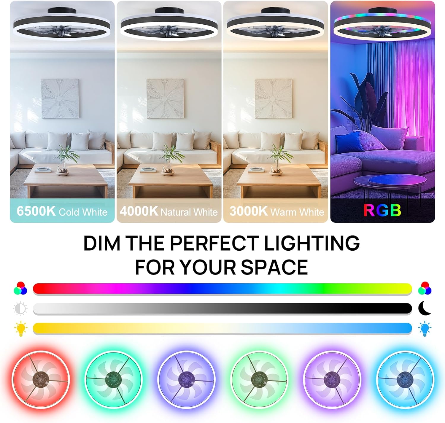 RGB Smart Ceiling Fan Light 6- - огляд і ціна Smart Ceiling Fan