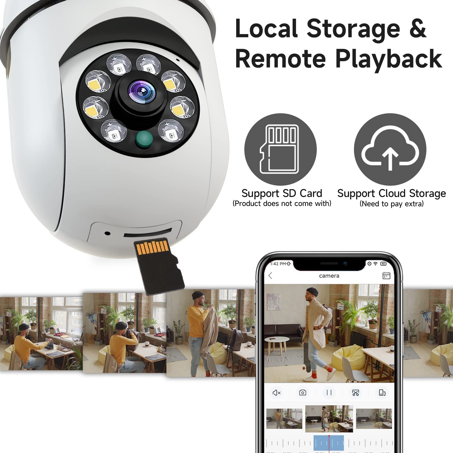 8MP E27 Bulb Surveillance Came - огляд і ціна Smart Baby Night Light